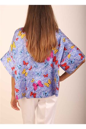 Maglia in seta con farfalle blu Laboratorio Capri | PANSEFARFALLEBLU